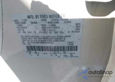 2008 Ford Edge Limited z USA, uszkodzony, nr VIN 2FMDK39C38BA23708